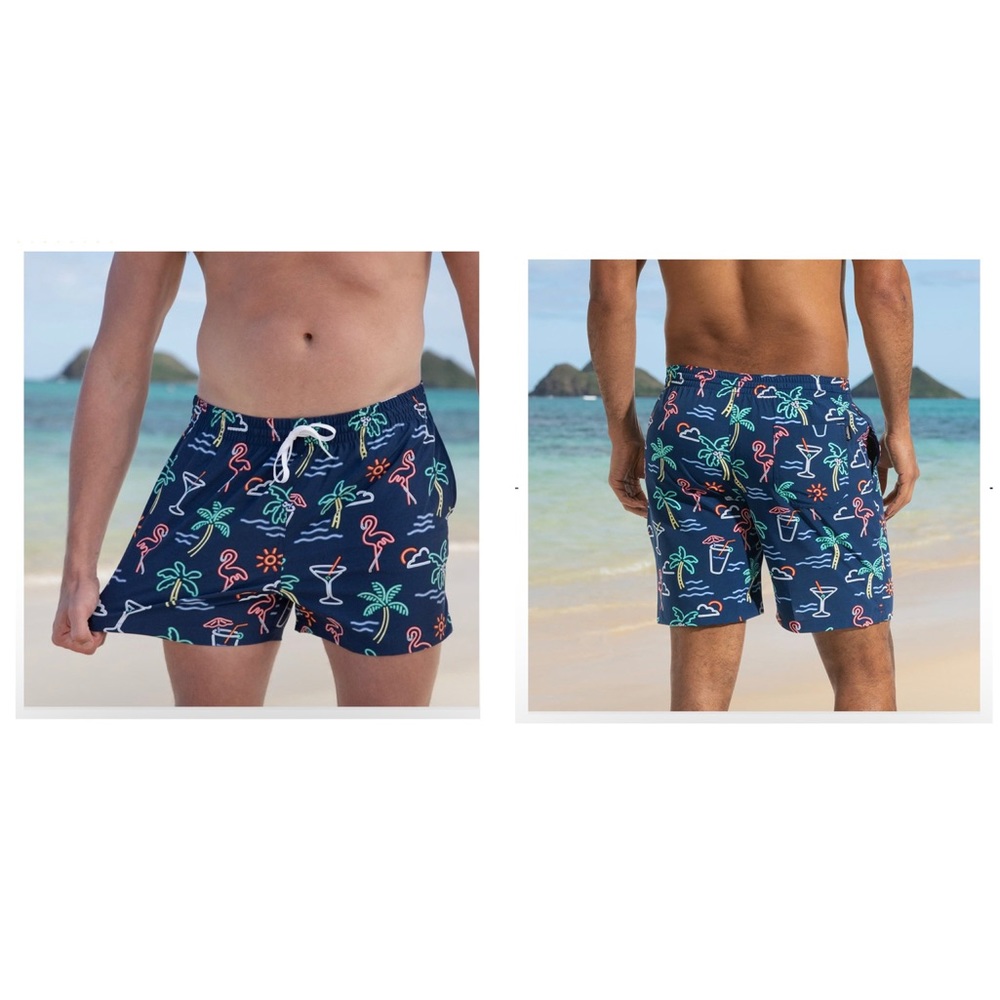 Chubbies Neon Lights Classic Swim Trunks Blue Size XXL